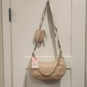 Juicy Couture New With Tags Elegant Beige Shoulder Bag with Gold Chain